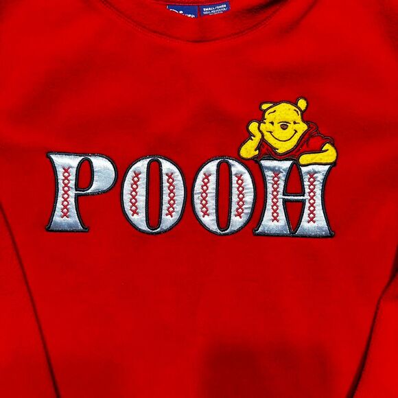 Vintage Disney Winnie the Pooh Red Fleece Sweatshirt – Size Small - Picture 3 of 8
